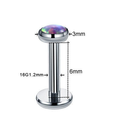 1 db titán opál38 CBR fül Tragus Helix porc piercingek opál orr csavaros gyűrűk Septum Clicker Daith fülbevaló Labret ékszer