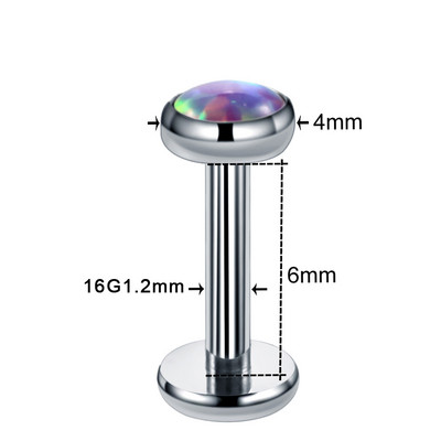 1 db titán opál38 CBR fül Tragus Helix porc piercingek opál orr csavaros gyűrűk Septum Clicker Daith fülbevaló Labret ékszer