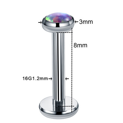 1 db titán opál38 CBR fül Tragus Helix porc piercingek opál orr csavaros gyűrűk Septum Clicker Daith fülbevaló Labret ékszer