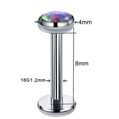 1 db titán opál38 CBR fül Tragus Helix porc piercingek opál orr csavaros gyűrűk Septum Clicker Daith fülbevaló Labret ékszer
