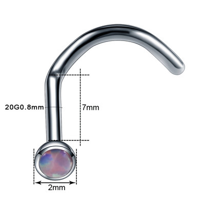 1 db titán opál38 CBR fül Tragus Helix porc piercingek opál orr csavaros gyűrűk Septum Clicker Daith fülbevaló Labret ékszer