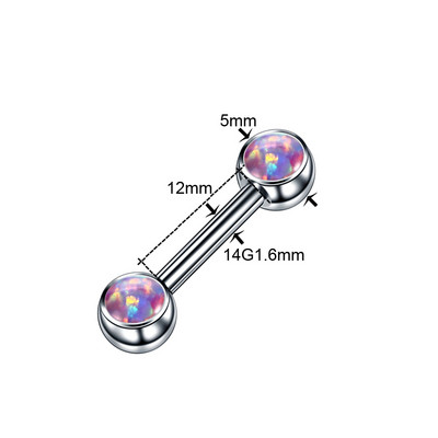 1 db titán opál38 CBR fül Tragus Helix porc piercingek opál orr csavaros gyűrűk Septum Clicker Daith fülbevaló Labret ékszer