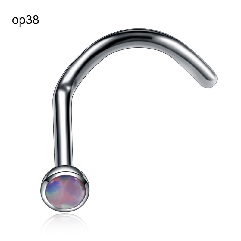 1 db titán opál38 CBR fül Tragus Helix porc piercingek opál orr csavaros gyűrűk Septum Clicker Daith fülbevaló Labret ékszer