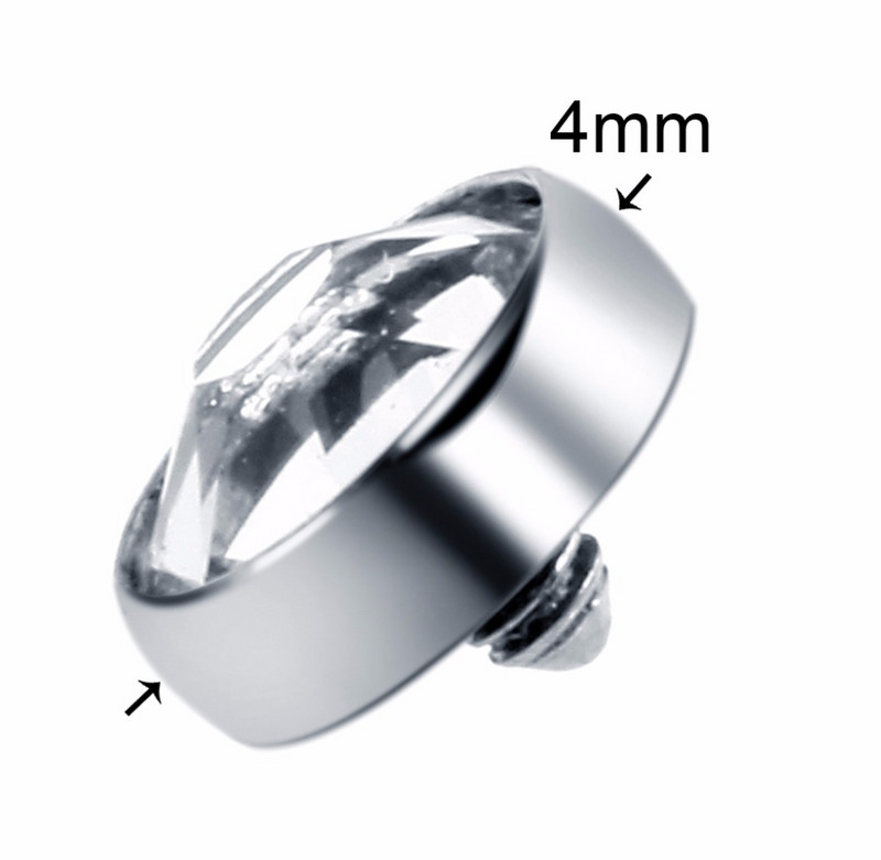 1PC G23 Titan Micro Dermal Anchor Top rotund Clear Gem Skin Diver Implant Jeweled Piercing Ascunde Inele Atașare Bijuterii pentru corp