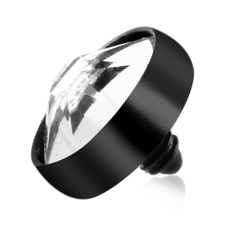 1PC G23 Titan Micro Dermal Anchor Top rotund Clear Gem Skin Diver Implant Jeweled Piercing Ascunde Inele Atașare Bijuterii pentru corp