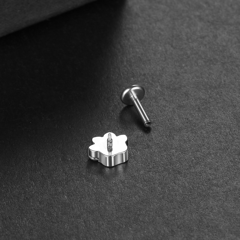 1PC Titan 16G Blaze Paw Forma Labret Lip Stud Piercings Zircon File Intern Cartilaj Ureche Tragus Helix Piercing Bijuterii