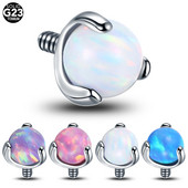 1PC G23 Titan Prong Opal Dermal Anchor Top pentru Labret Stud Cercei Cartilaj Helix Buric Piercing Sprancene Bijuterii Sexy pentru corp