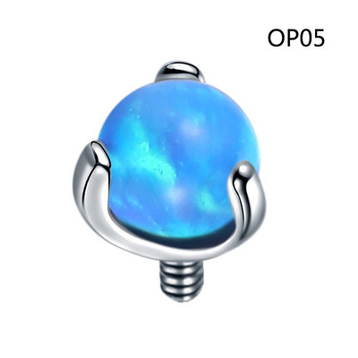 1PC G23 Titan Prong Opal Dermal Anchor Top pentru Labret Stud Cercei Cartilaj Helix Buric Piercing Sprancene Bijuterii Sexy pentru corp