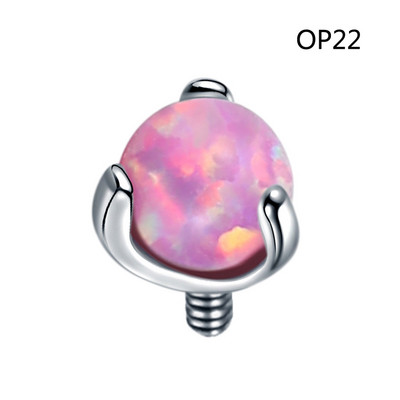 1PC G23 Titan Prong Opal Dermal Anchor Top pentru Labret Stud Cercei Cartilaj Helix Buric Piercing Sprancene Bijuterii Sexy pentru corp