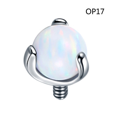 1PC G23 Titan Prong Opal Dermal Anchor Top pentru Labret Stud Cercei Cartilaj Helix Buric Piercing Sprancene Bijuterii Sexy pentru corp