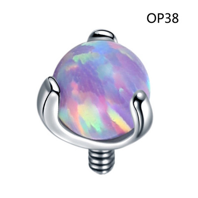 1PC G23 Titan Prong Opal Dermal Anchor Top pentru Labret Stud Cercei Cartilaj Helix Buric Piercing Sprancene Bijuterii Sexy pentru corp
