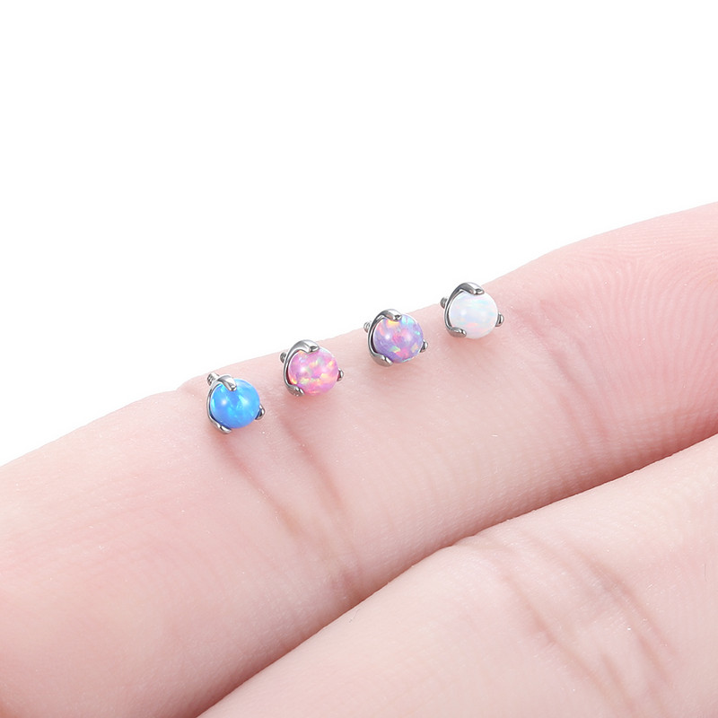 1PC G23 Titan Prong Opal Dermal Anchor Top pentru Labret Stud Cercei Cartilaj Helix Buric Piercing Sprancene Bijuterii Sexy pentru corp