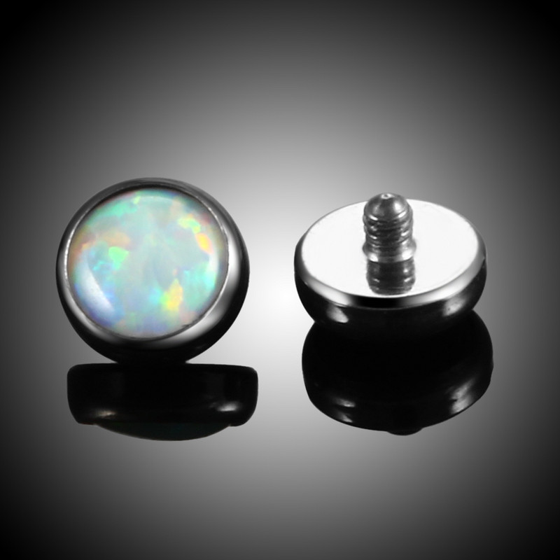 1PC 100% Titan Opal de Foc Micro Piercing Dermal Anchor Top Skin Diver înlocuibil 4mm Tops Piercing Sexy Body Jewelry