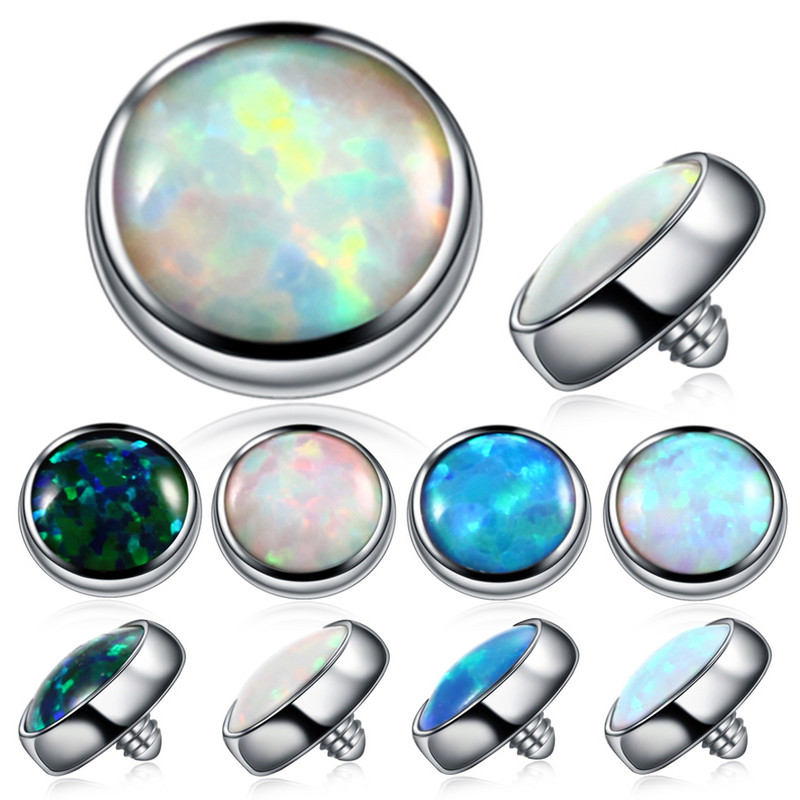 1PC 100% Titan Opal de Foc Micro Piercing Dermal Anchor Top Skin Diver înlocuibil 4mm Tops Piercing Sexy Body Jewelry