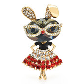 Wuli&baby Wear Rochie Iepure Brose pentru femei 2 culori Sparkling Beauty The Animal Year of Rare Bunny Brosa Ace Cadouri