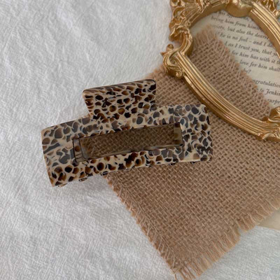 Gheare de păr geometrice din acetat 2021, dimensiune mare, pătrată, cleme de crabi, cleme de păr din boabe de leopard, pentru femei, accesorii de păr la modă
