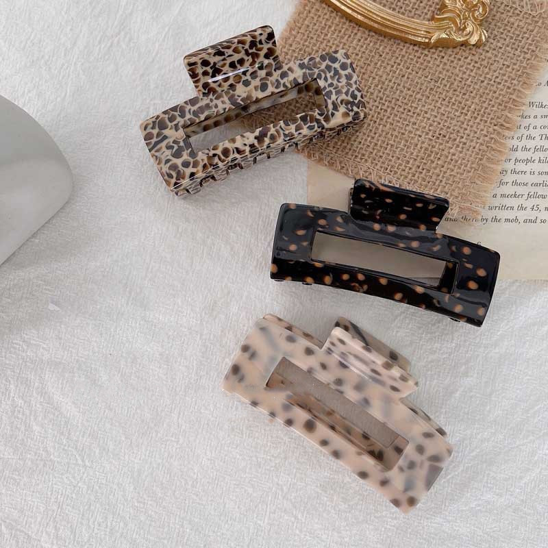 Gheare de păr geometrice din acetat 2021, dimensiune mare, pătrată, cleme de crabi, cleme de păr din boabe de leopard, pentru femei, accesorii de păr la modă