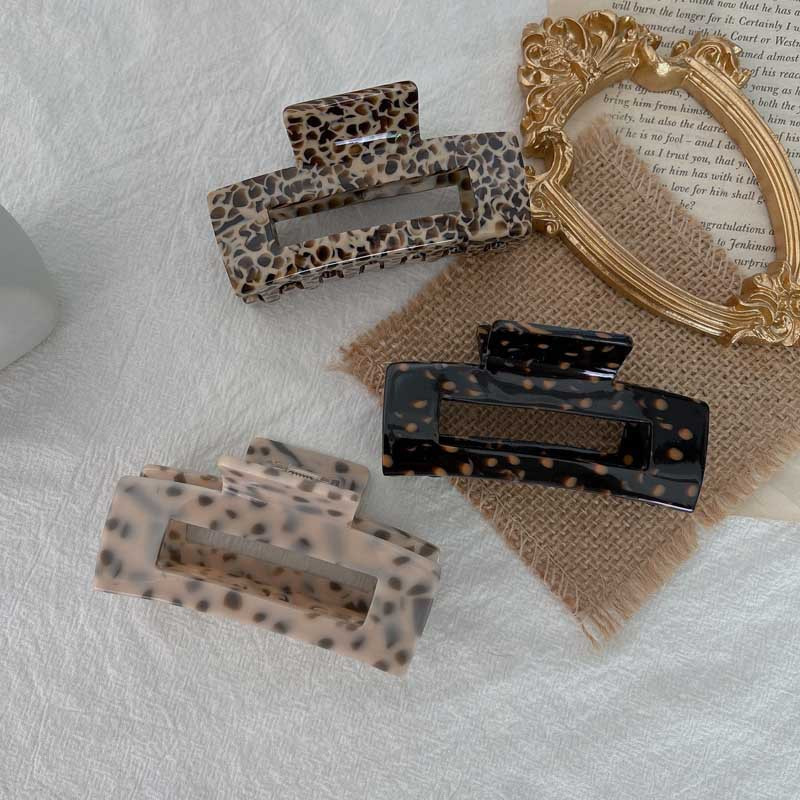 Gheare de păr geometrice din acetat 2021, dimensiune mare, pătrată, cleme de crabi, cleme de păr din boabe de leopard, pentru femei, accesorii de păr la modă