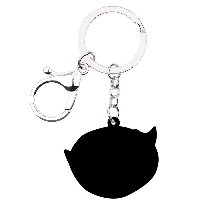 Bonsny Acrilic Coș Dulci Pisică Pisicuță Brelocuri Suport Breloc Cadou Animal drăguț Animale de companie Bijuterii pentru Femei Fete Geantă Pandantiv mașină