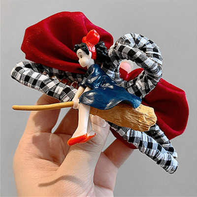 FFLACELL Корейски нов стил Уникален сладък летящ лък за малка вещица Акрилна плоча Щипка за коса Бижута Подарък за жени Момичета