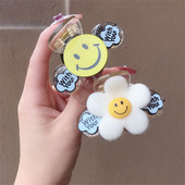 FFLACELL Coreeană Nou Cute Cartoon Arc Smiley Face Flori Rășină Accesorii pentru ac de păr pentru femei fete