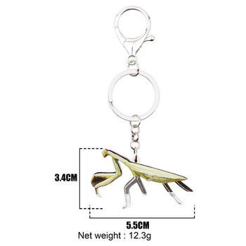 Bonsny Acrylic Novelty Mantis Devil Horse Keychains Holder Μπρελόκ Θήκη ζωικών κοσμημάτων Δώρο για γυναίκες κορίτσια Τσάντα μενταγιόν πορτοφόλι αυτοκινήτου