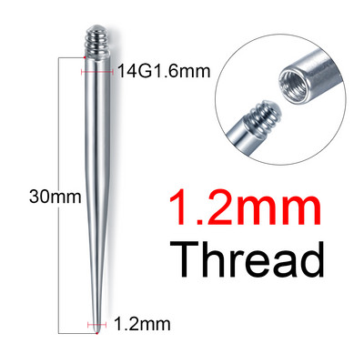 1PC titan inserție pin conic filetat ureche conic labret buză nas mamelon dermal pull pin instrumente corp piercing bijuterii