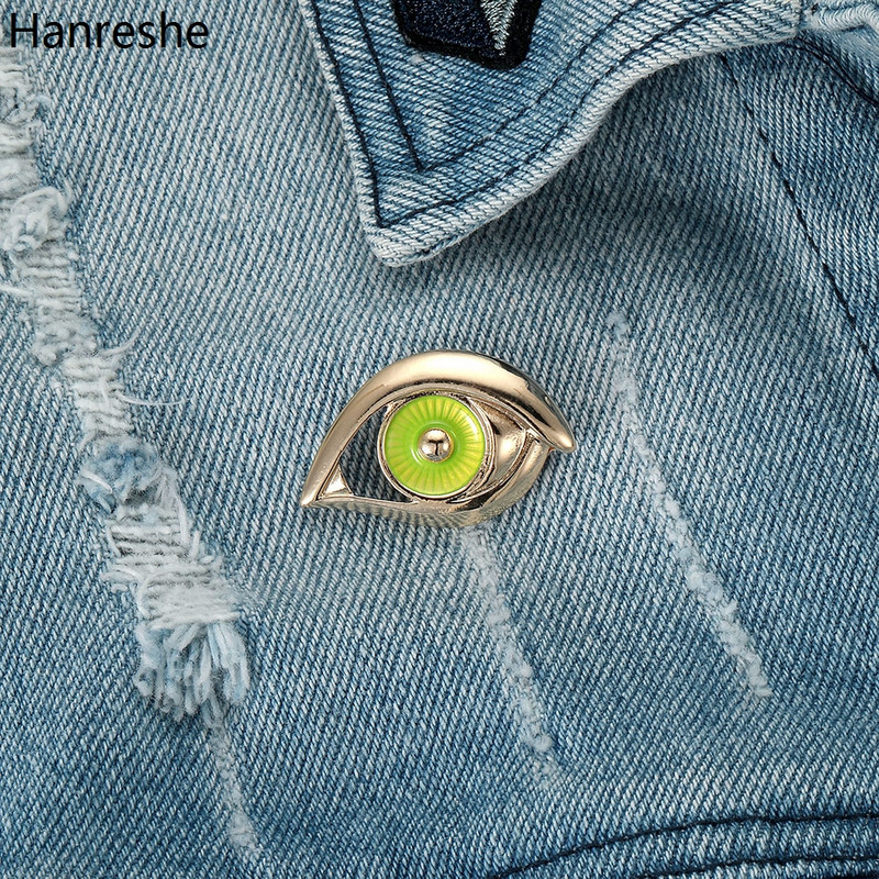 Hanreshe Eye model broșă email pin de culoare argintie aliaj de zinc metal rever accesorii medicale bijuterii cel mai bun cadou pentru medici asistentă