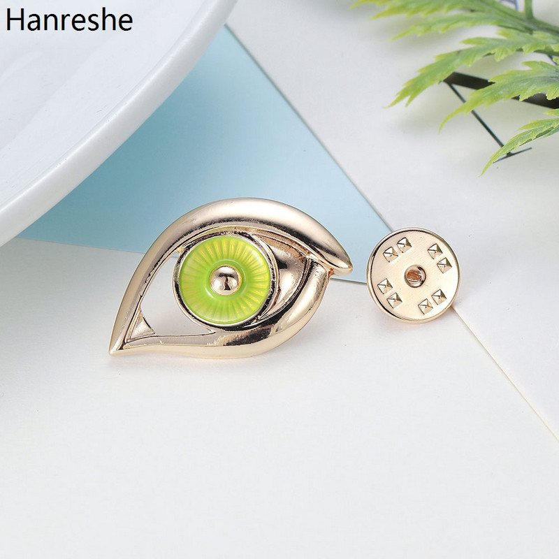 Hanreshe Eye model broșă email pin de culoare argintie aliaj de zinc metal rever accesorii medicale bijuterii cel mai bun cadou pentru medici asistentă