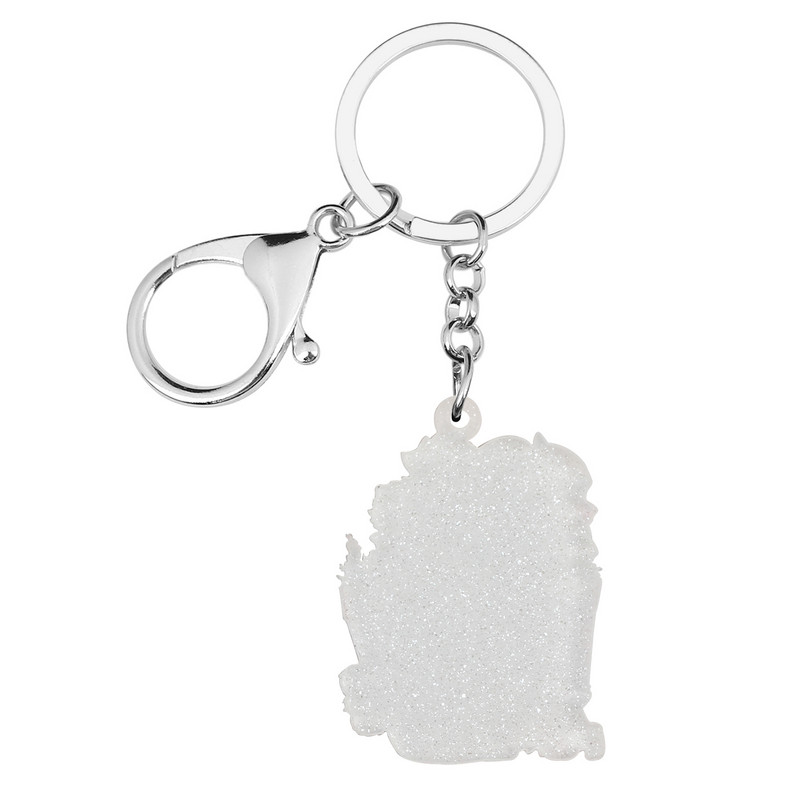 BONSNY acrilic drăguț portocaliu pisică pisicuță butoi breloc inel noutate geanta mașină breloc unic animale de companie bijuterii pentru femei fete