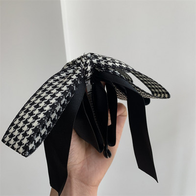 2022 Summer Girl Dulce Multi-strat Fundă Banana Agrafă de păr Barrette Retro Houndstooth Gheare de păr Elegantă Accesorii de păr pentru femei