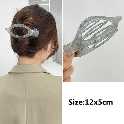 Agrafă pentru păr de dimensiuni mari pentru femei, de culoarea bomboanei, fără sudură, din plastic, gheare de rață, accesorii de păr pentru femei, ac de păr simplu