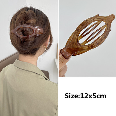 Agrafă pentru păr de dimensiuni mari pentru femei, de culoarea bomboanei, fără sudură, din plastic, gheare de rață, accesorii de păr pentru femei, ac de păr simplu