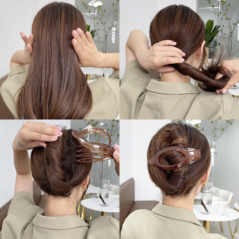 Agrafă pentru păr de dimensiuni mari pentru femei, de culoarea bomboanei, fără sudură, din plastic, gheare de rață, accesorii de păr pentru femei, ac de păr simplu