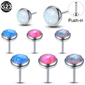 1 buc. Piercing pentru cercei din titan G23 fără fir Push in Cartilage Tragus Helix pentru cercei de opal pentru bijuterii Labret Stud Buze