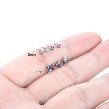 1PC G23 Титан без резба Push in Earring Tragus Helix Пиърсинг за обеци Opal Top for Labret Stud Пиърсинг за устни Бижута