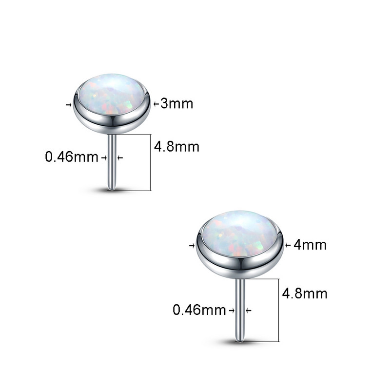 1 buc. Piercing pentru cercei din titan G23 fără fir Push in Cartilage Tragus Helix pentru cercei de opal pentru bijuterii Labret Stud Buze