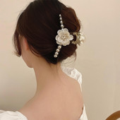 Gheare Păr Agrafe Clemă Pentru Femei Fată Camelie Camelie Floral Perla Coreeană Handmade Moda Accesorii Cap