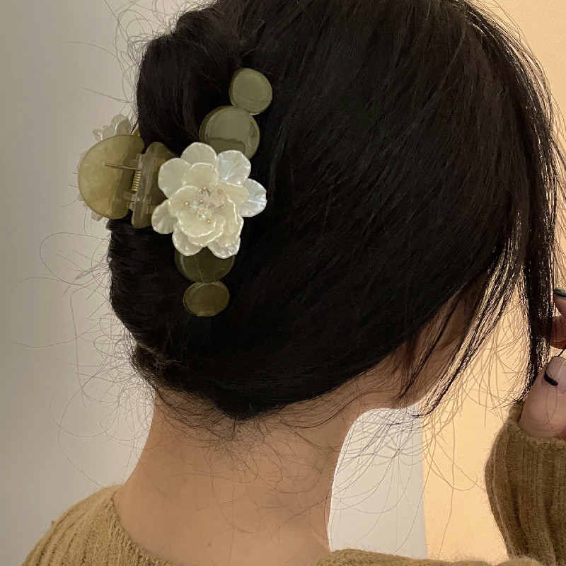 Gheare Păr Agrafe Clemă Pentru Femei Fată Camelie Camelie Floral Perla Coreeană Handmade Moda Accesorii Cap