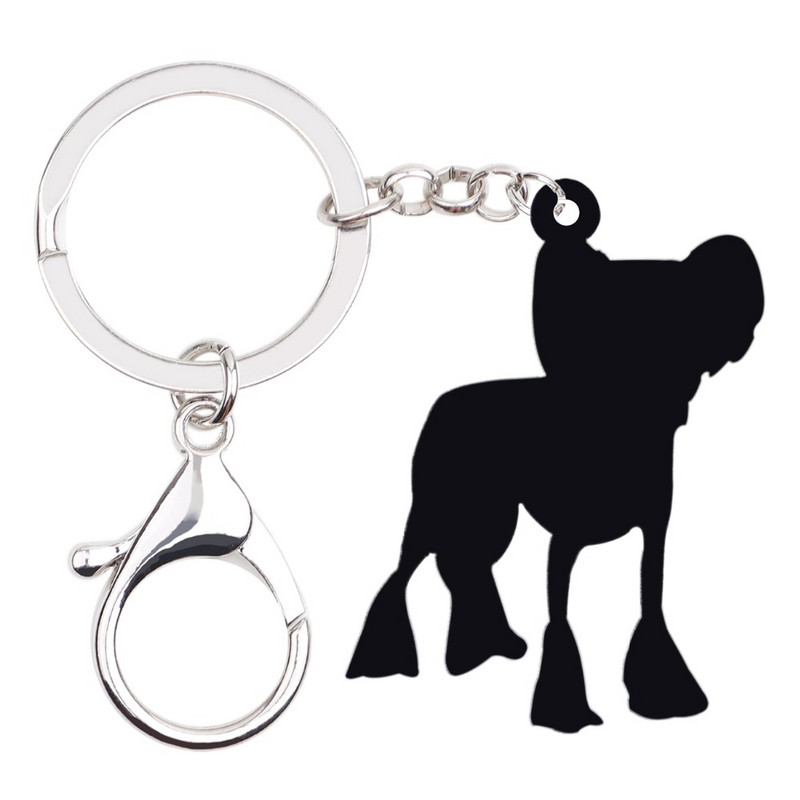 Bonsny Statement Acrilic Chinezesc Crested Dog Breloc Breloc Inele Bijuterii Pentru Femei Fete Doamne Poșetă Breloc Mașină Vrac Pet