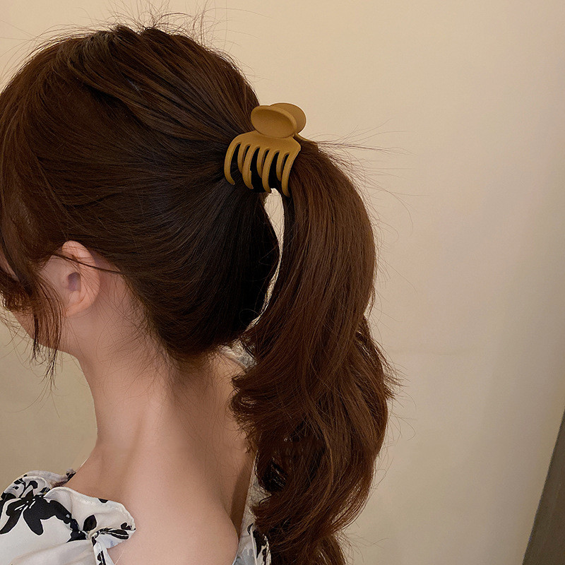 2022 m. Korėjos mažo dydžio vientisos spalvos arklio uodegos laikikliai susegta plaukų letenėlė mergaitei Barrette Crab plaukų segtukas galvos apdangalas, moteriškas plaukų aksesuaras