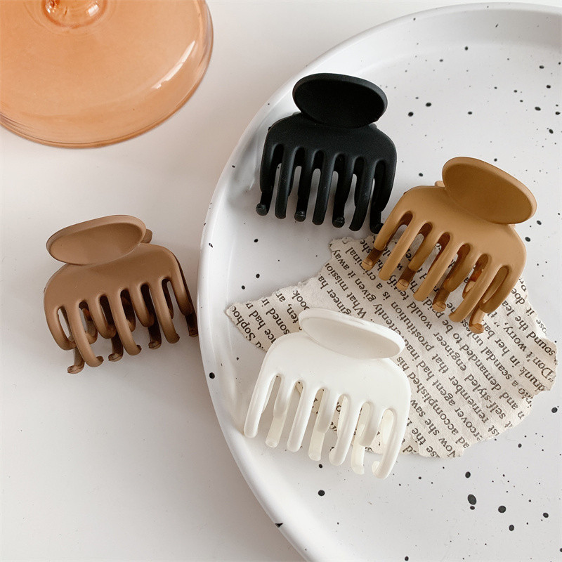 2022 m. Korėjos mažo dydžio vientisos spalvos arklio uodegos laikikliai susegta plaukų letenėlė mergaitei Barrette Crab plaukų segtukas galvos apdangalas, moteriškas plaukų aksesuaras