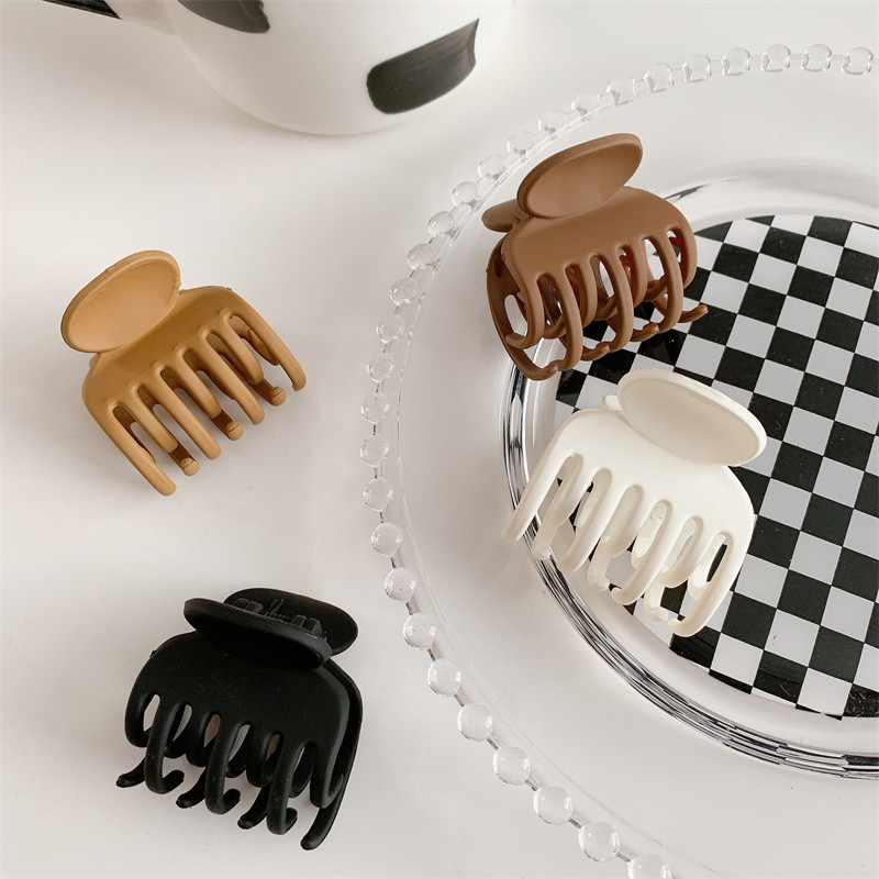 2022 m. Korėjos mažo dydžio vientisos spalvos arklio uodegos laikikliai susegta plaukų letenėlė mergaitei Barrette Crab plaukų segtukas galvos apdangalas, moteriškas plaukų aksesuaras