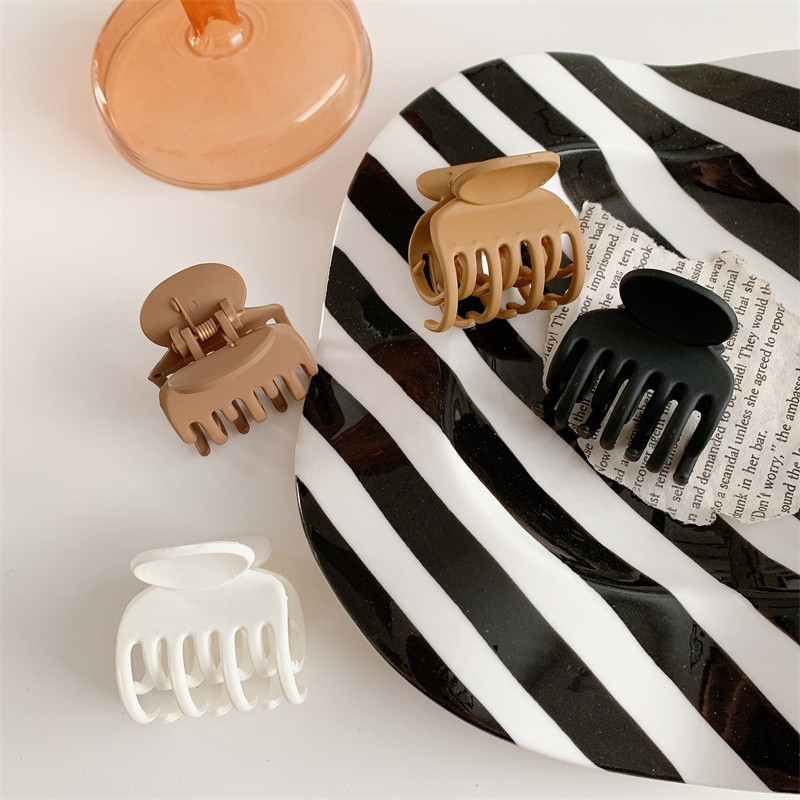 2022 m. Korėjos mažo dydžio vientisos spalvos arklio uodegos laikikliai susegta plaukų letenėlė mergaitei Barrette Crab plaukų segtukas galvos apdangalas, moteriškas plaukų aksesuaras