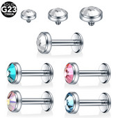 1 vnt. Titanium CZ Gem Helix Tragus Auskarų Stud Orelha Kremzlės Auskarai Vidinis Siūlas Labret Žiedas Lūpų Baras Smeigtukai Kūno papuošalai