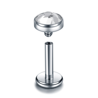 1 vnt. Titanium CZ Gem Helix Tragus Auskarų Stud Orelha Kremzlės Auskarai Vidinis Siūlas Labret Žiedas Lūpų Baras Smeigtukai Kūno papuošalai