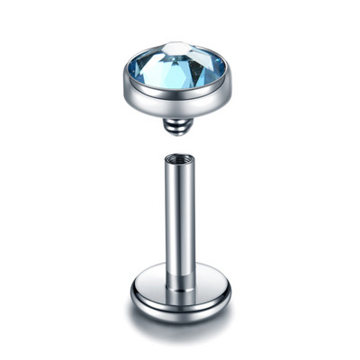 1 vnt. Titanium CZ Gem Helix Tragus Auskarų Stud Orelha Kremzlės Auskarai Vidinis Siūlas Labret Žiedas Lūpų Baras Smeigtukai Kūno papuošalai