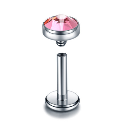 1 vnt. Titanium CZ Gem Helix Tragus Auskarų Stud Orelha Kremzlės Auskarai Vidinis Siūlas Labret Žiedas Lūpų Baras Smeigtukai Kūno papuošalai