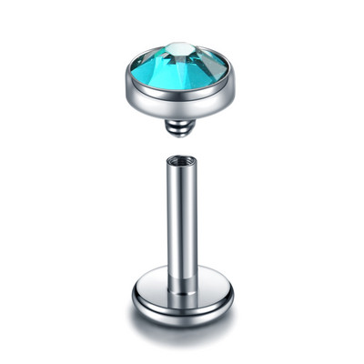 1 vnt. Titanium CZ Gem Helix Tragus Auskarų Stud Orelha Kremzlės Auskarai Vidinis Siūlas Labret Žiedas Lūpų Baras Smeigtukai Kūno papuošalai