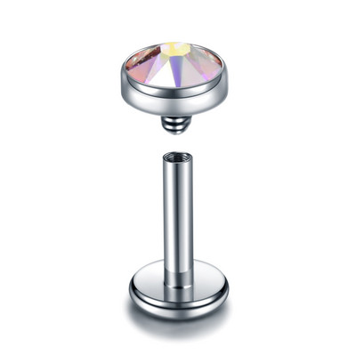 1 vnt. Titanium CZ Gem Helix Tragus Auskarų Stud Orelha Kremzlės Auskarai Vidinis Siūlas Labret Žiedas Lūpų Baras Smeigtukai Kūno papuošalai